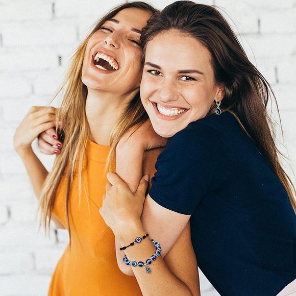 New 11Pcs Evil Eye Necklace Pendant for Women Men Leather Rope Evil Eye Earrings - Picture 2 of 4